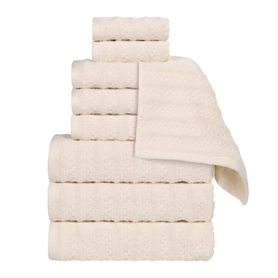 Ensemble de serviettes en coton Nile Mills - Texture gaufrée - Séchage rapide