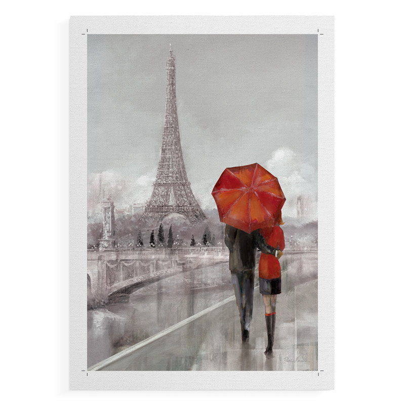 Couple moderne à Paris - impression sur toile seulement - non encadrée, H 27 po x l 18 po