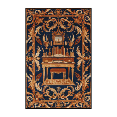 Machine Washable French Gray Area Rug