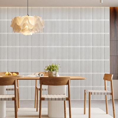 24 Pcs 3D Slat Wall Panels 12 x 12 Inch PVC Fluted Textured Panel Cuttable Paintable DIY Wall Art Decorative Tiles for Ceiling Studio Bathroom Interior TV Background