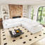 Canapé modulaire 160 po Cloud - rembourré en duvet, 5 places, blanc, rembourré en V, rembourré de mousse