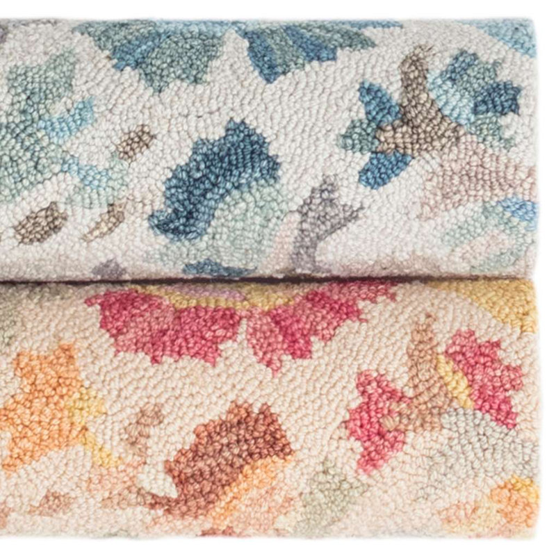 Ines Blue Hand Micro Hooked Wool Rug, Rectangle 6' x 9'