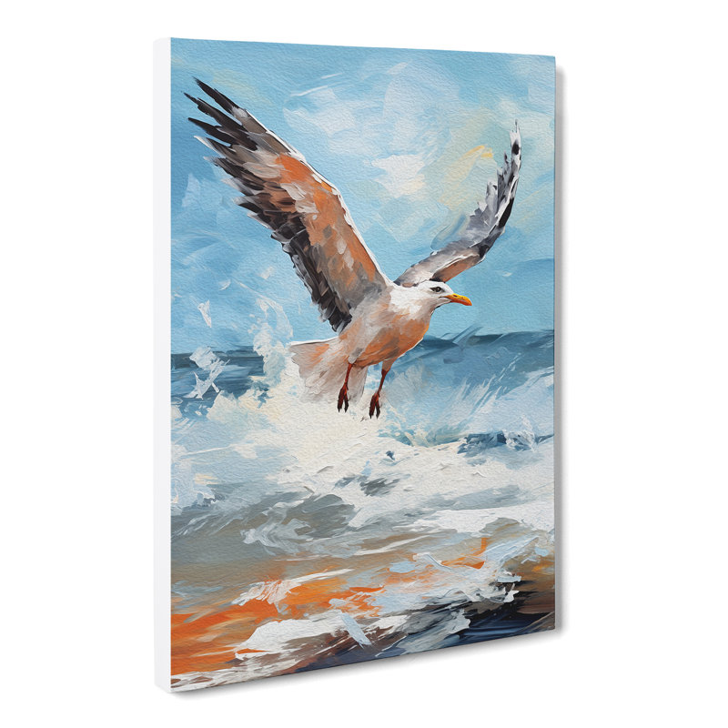 Seagull Gestural - Single Picture Frame Print, 76cm H x 50cm W x 3cm D