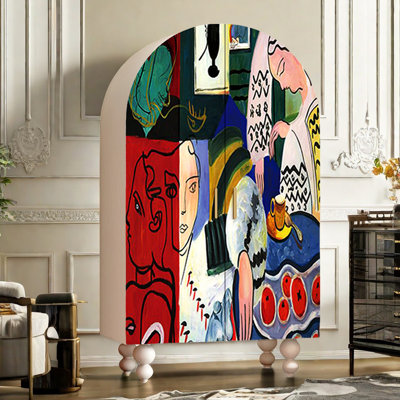 Armoire arquée avec tringle à vêtements et tablettes