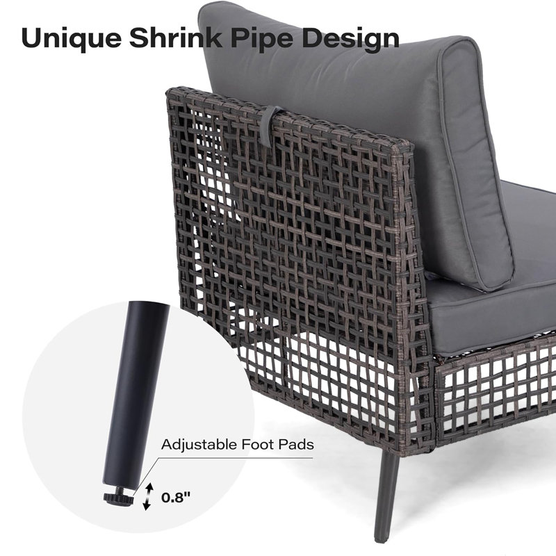  7-piece Outdoor Patio Conversation Set, Brown, Gray
