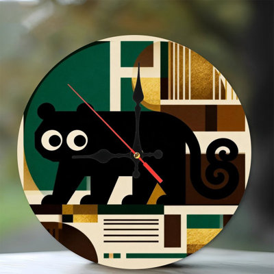 Horloge murale ronde en bois 10 po, mouvement à quartz silencieux, imprimé UV, à piles