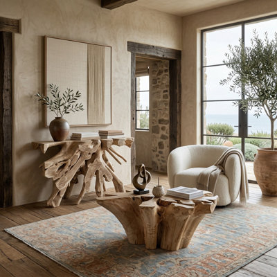Ensemble de table de salon en bois de teck Modern