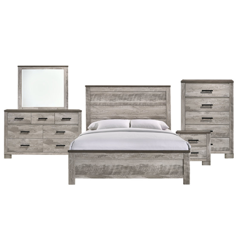 Ensemble de chambre à coucher standard 3 pièces Payne, Double, 3 Pcs: Bed, Chest, Nightstand