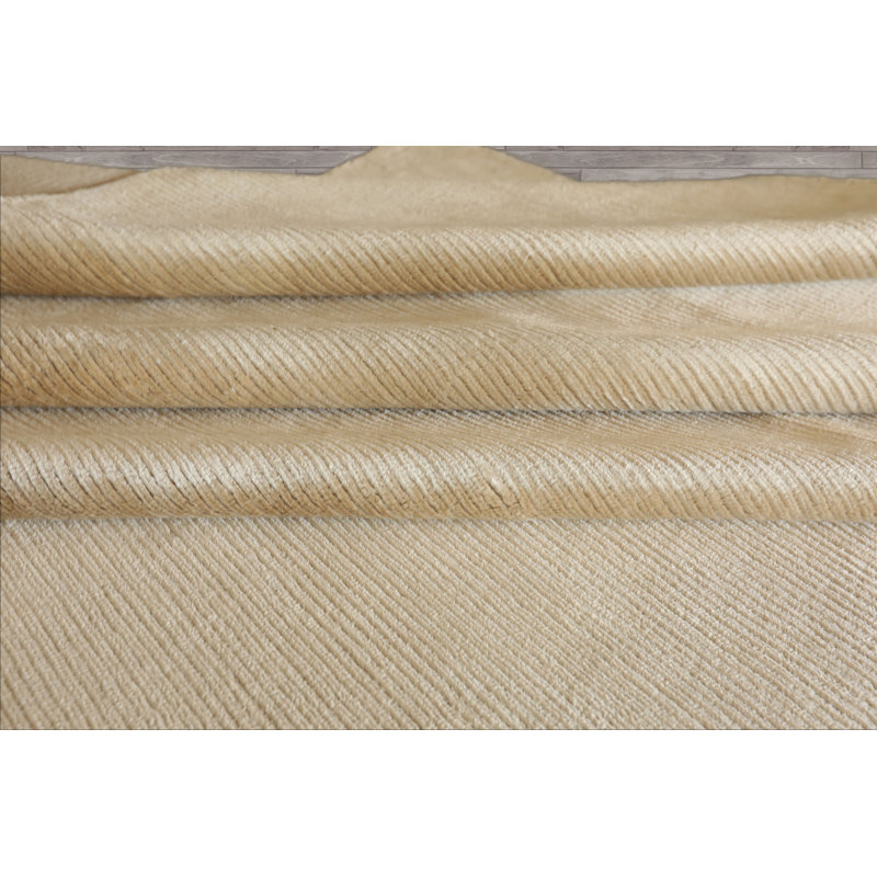Tapis tibétain beige en soie noué à la main multi-tailles, Rectangle 10 pi x 14 pi