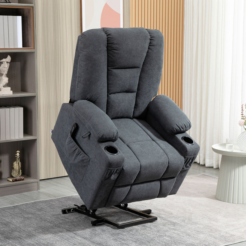 Gotti 85cm Wide Lift Assist Standard Recliner, Charcoal Grey