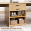 Bureau d'ordinateur 90,5 "pour 2 personnes, bureau long avec tiroirs de rangement-789187169