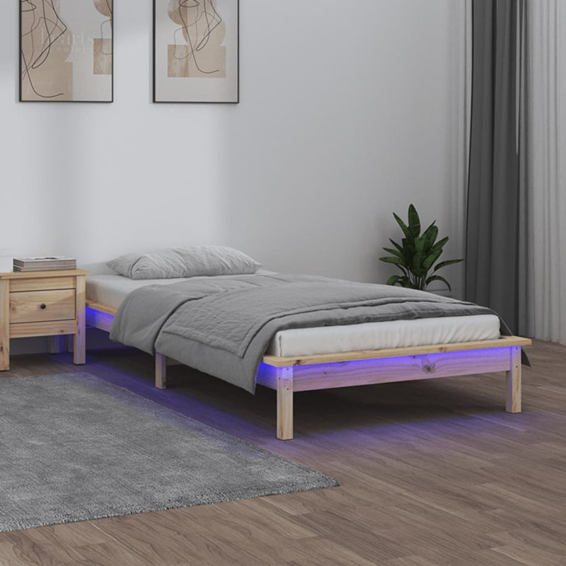 Kircho Bed Frame, Black, 75 x 190 cm