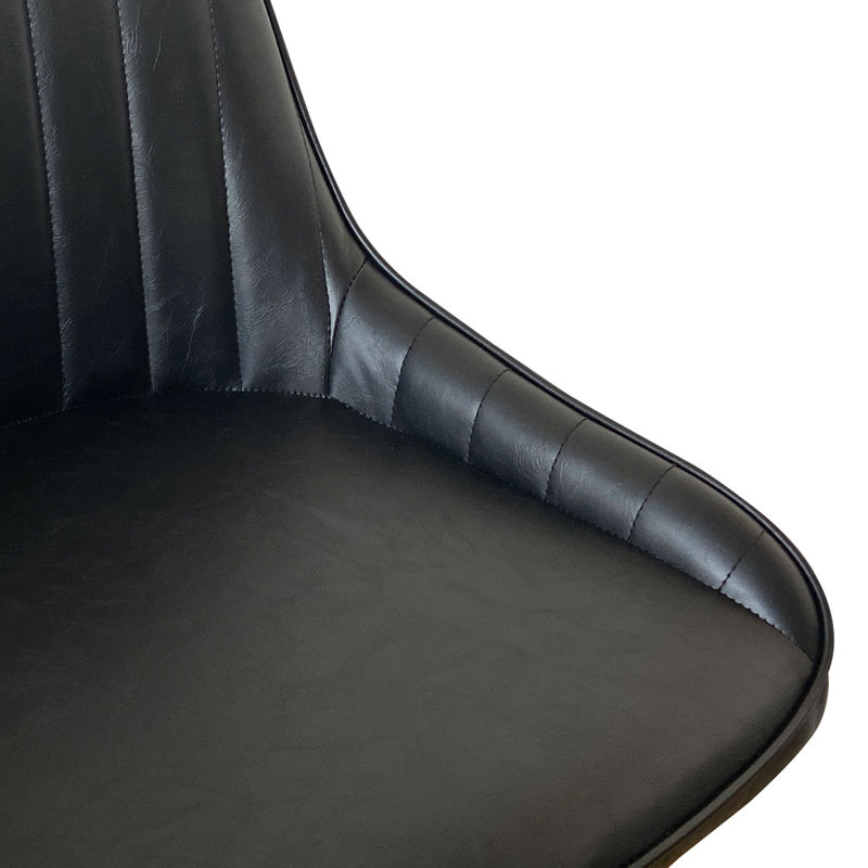 Chaise d'appoint en simili cuir Covello, Noir
