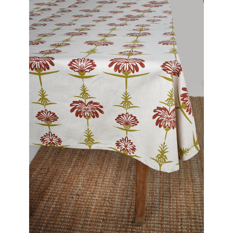 Nappe French Home Tropical Garden, Cramoisi / chartreuse, L 98 po x l 59 po