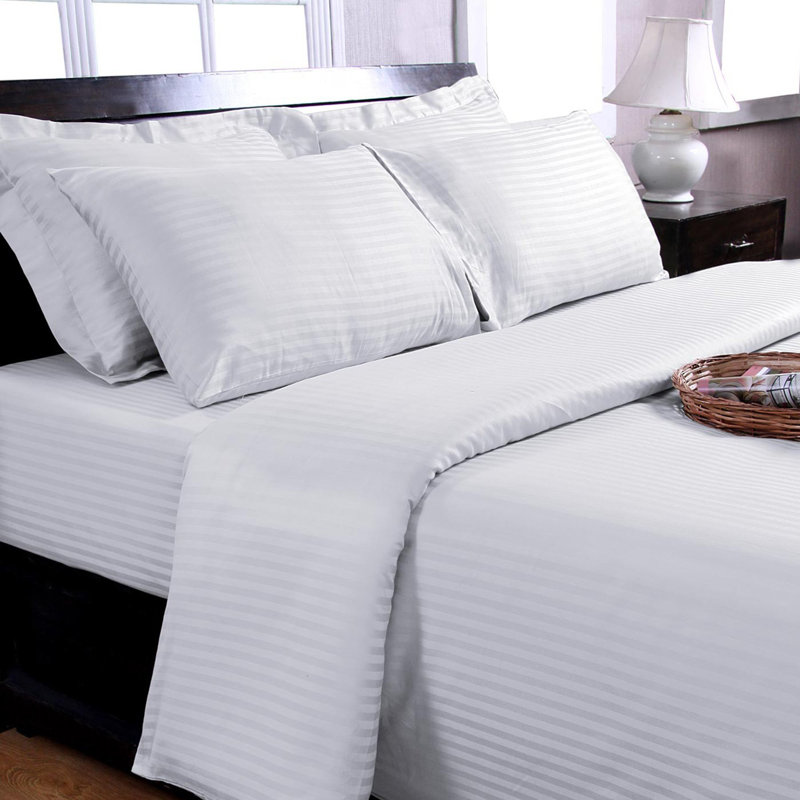 Housse de couette rayé en ratière à densité de tissage de 250 filsSilverClear, Simple