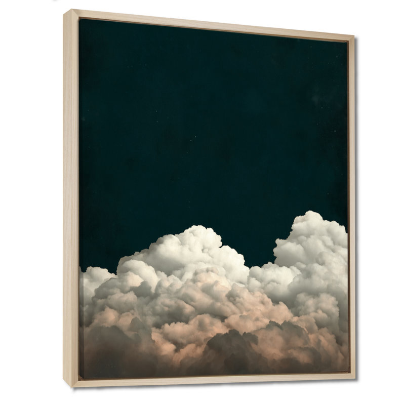 «Fluffy White Clouds In The Sky - Clouds», art mural encadré, impression sur toile blanche minimaliste, H 40 po x l 30 po
