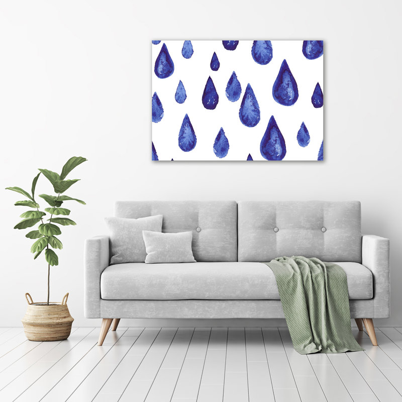 Blue Drops - Wrapped Canvas Print