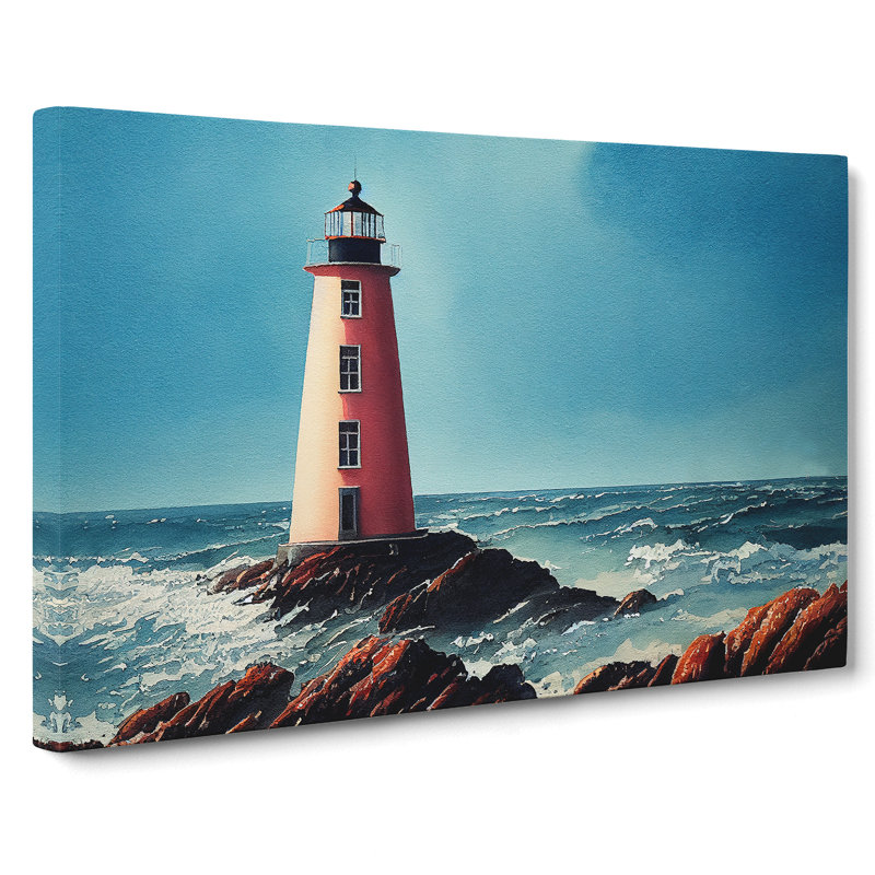 Lighthouse Watercolour Vol.1 - Wrapped Canvas, 50cm H x 76cm W x 3cm D