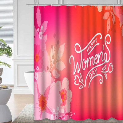 Rideau de douche avec 12 crochets Happy Women’s Day Greeting