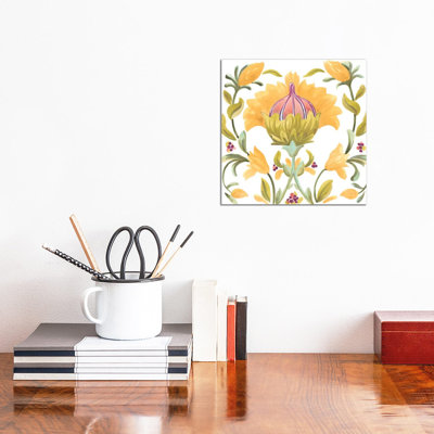 Abbey Floral Tiles V 1 Piece Wrapped Canvas Painting