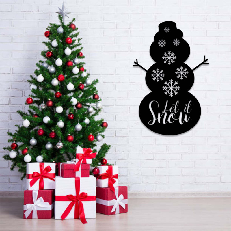Let It Snow Snowman, Noir, H 47 po x l 31 po x P 0,12 po