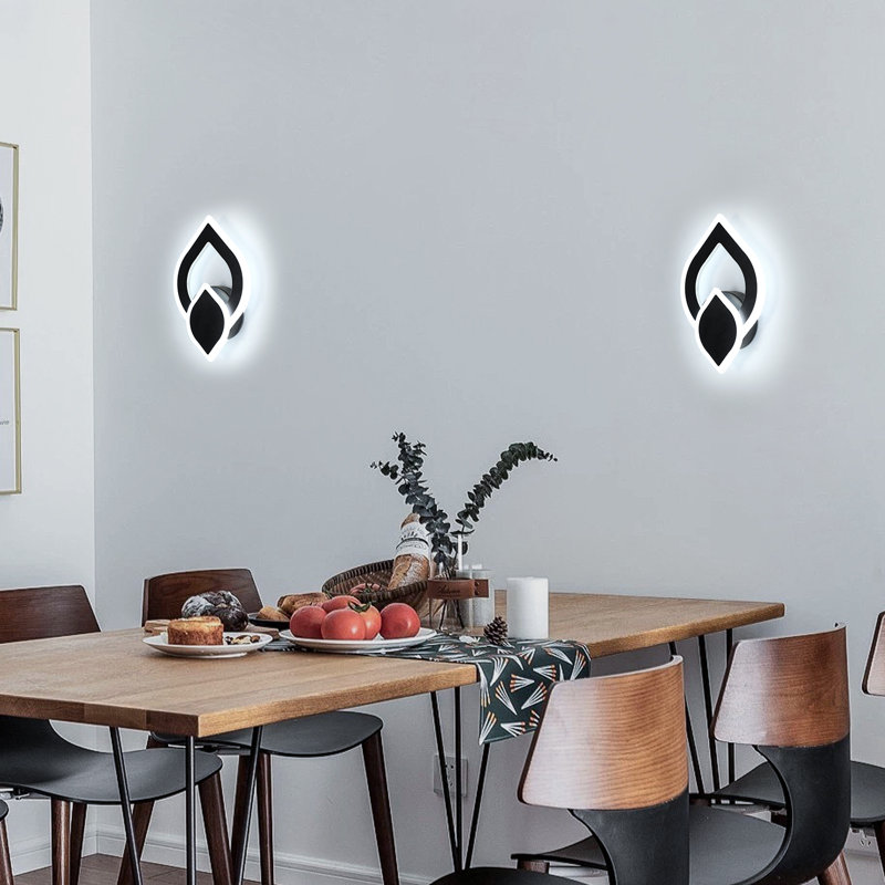 Modern 26.5cm Iron&AcrylicLED Wall Light, 6500, Iron/Acrylic