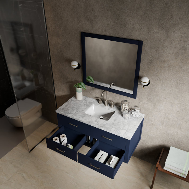 Meuble-lavabo simple l 48 po x P 22 po Castor, Bleu