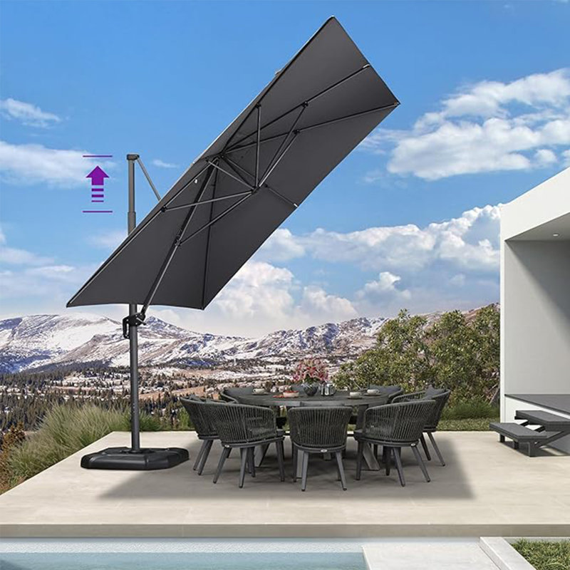 Gartman 3.5m Square Cantilever Parasol, Grey