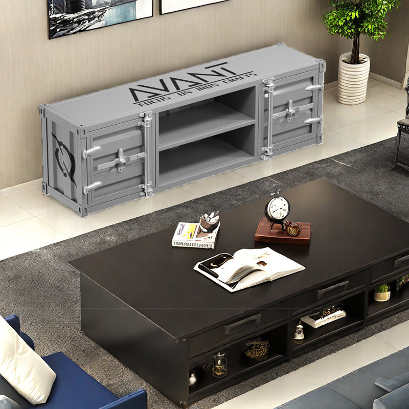 Crédence de rangement l 59,05 po Mulero, Gris