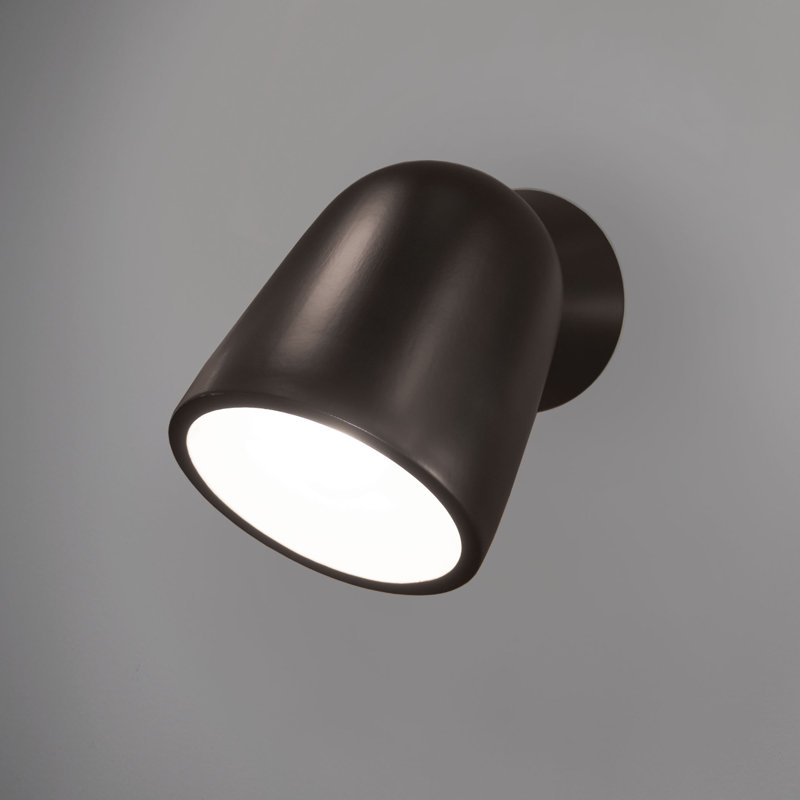 Baleskie Ceramic Wall Light, Carbon Matte Black, No