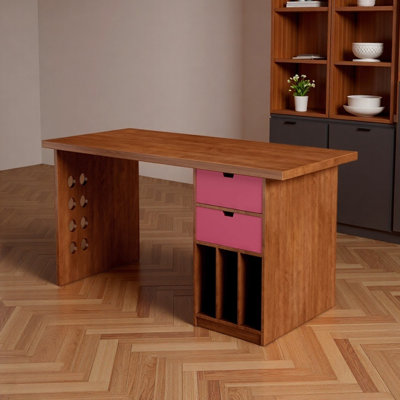 Retro-style Durable Boxwood Storage Writing Desk
