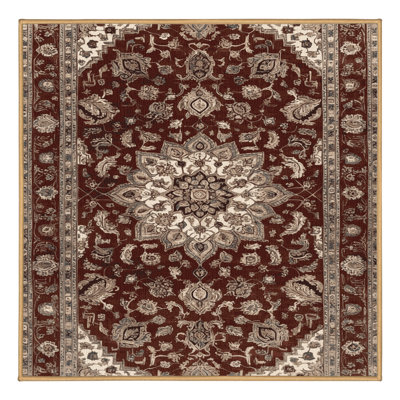 Machine Washable Persian Brown Area Rug