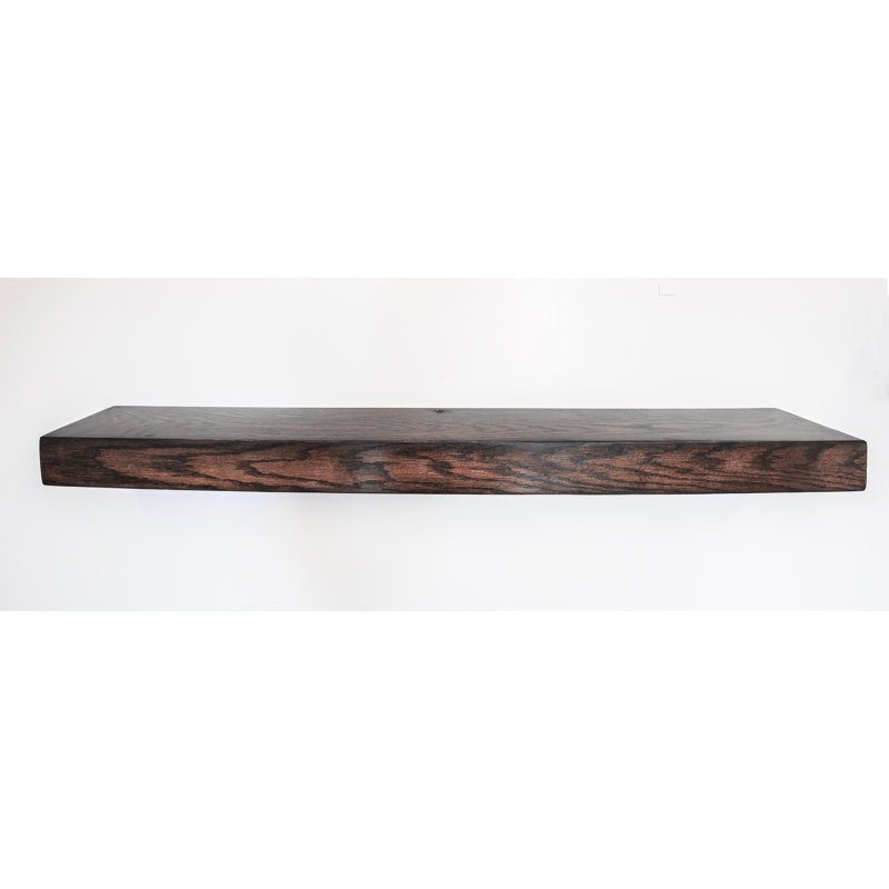 Ercolino Oak Solid Wood Floating Shelf, Black Cherry, 3" H x 35" W x 8" D