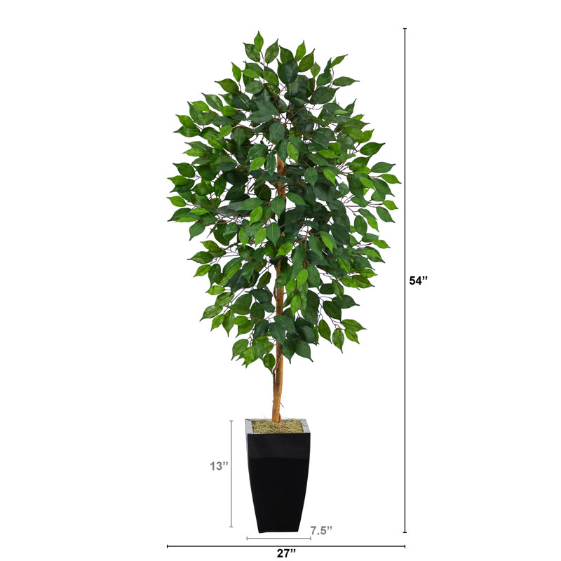Ficus artificiel 54 po en pot, Noir