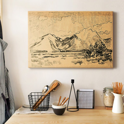 Toile tendue avec châssis Hatched Horizon II - prête à être accrochée