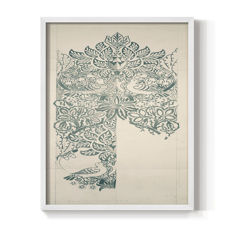 Impression abstraite vintage encadrée Cxxxi - bois massif, H 11 po x l 9 po, Blanc