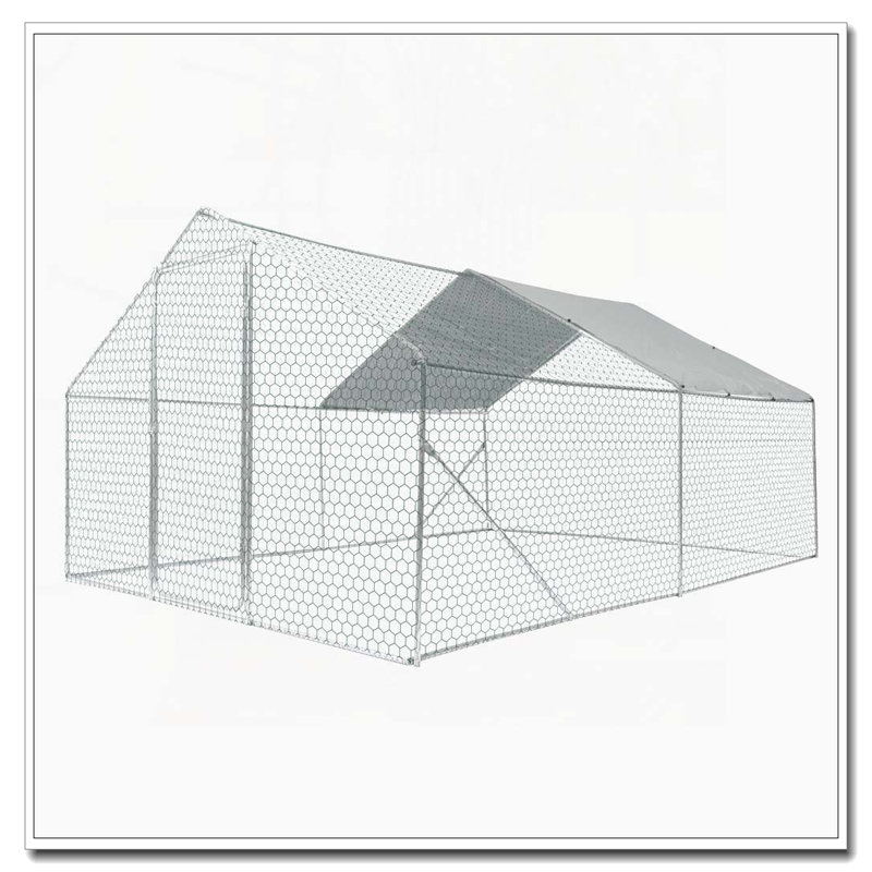 Grande cage de poulailler en métal