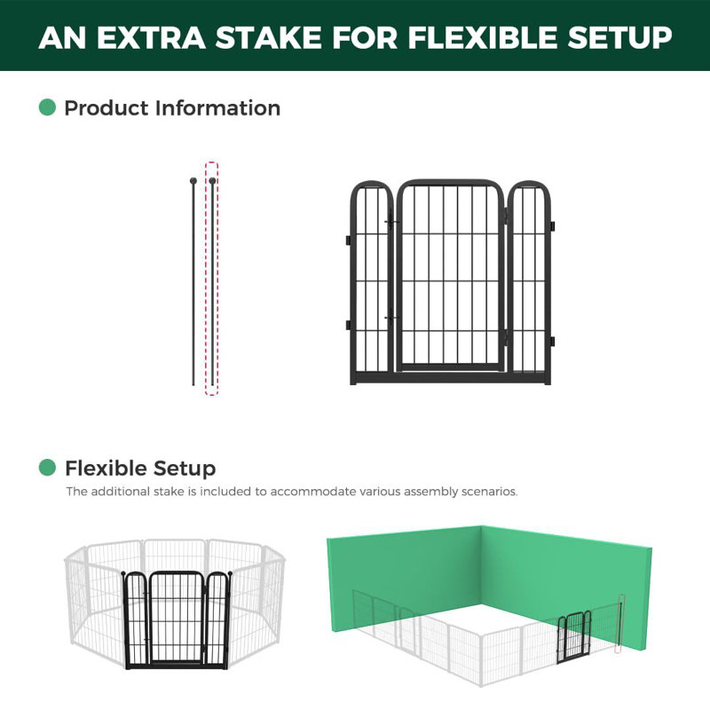 Parc pour chien FXW Homeplus conçu pour une utilisation à l'intérieur, 1 barrière supplémentaire, hauteur pour chiens de taille moyenne