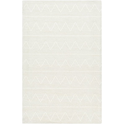 Rectangle Ronya Polyester/Wool Area Rug in Cream