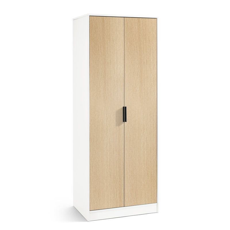 Aaidyn 2 Door Wardrobe, White/Oak