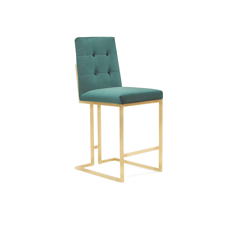 Tabouret de bar et de comptoir Cameron, Vert foncé, Tabouret de comptoir (siège d'une hauteur de 27 p
