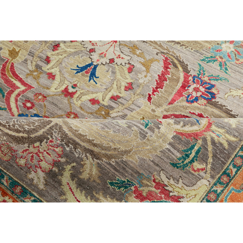 Wool Oriental Area Rug in Camel And Multi, Rectangle 8' x 10'