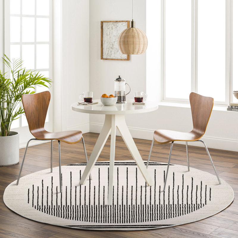 Corum Black/Off-White Rug, Round 200cm