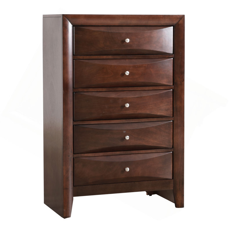 Commode verticale avec tiroir incurvé, H 48 po x l 32 po x P 17 po, Cappuccino