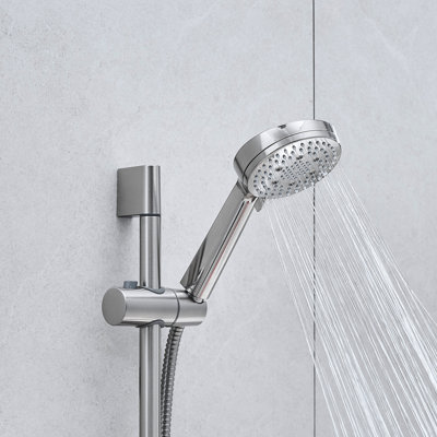 Douche murale noire matte - système de 10 pouces avec douchette à 5 jets et barre coulissante pour robinets de douche