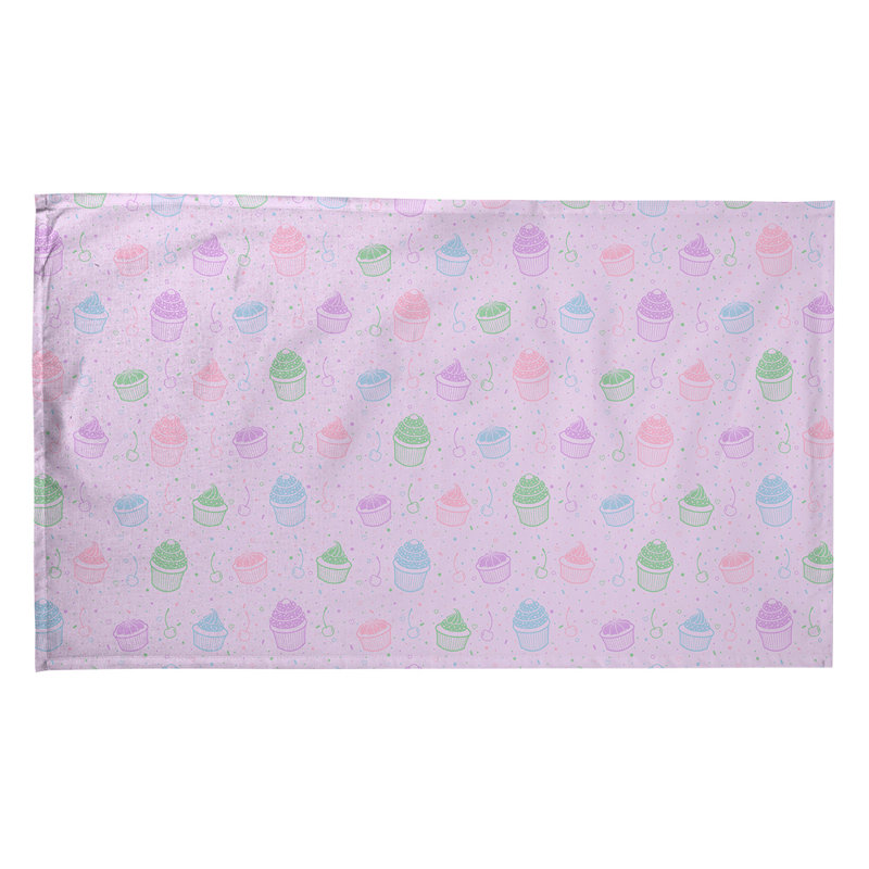 Serviette à thé classique à motif petits gâteaux Mcguigan, Sergé de coton, Mauve/Rouge/ Vert