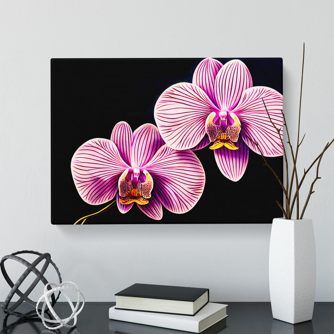 Head Turning Orchid Flowers - Wrapped Canvas