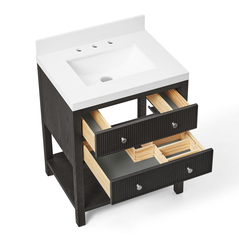  Rollins Bathroom Vanity, Noir obsidienne, 28"