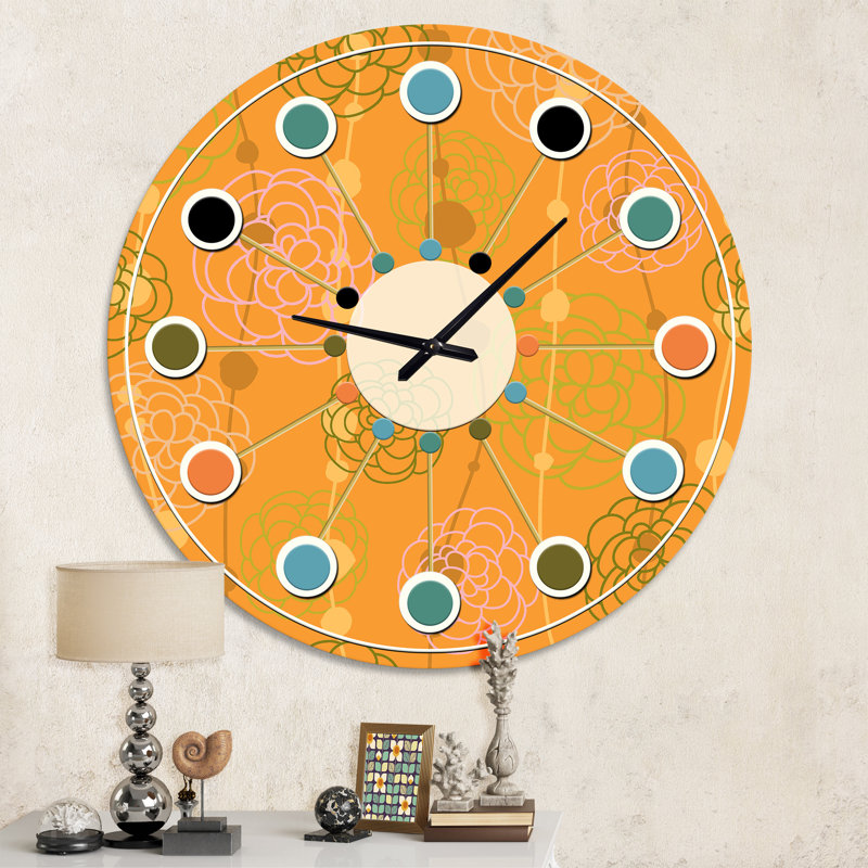 Horloge murale rétro Mid-Century, Moyenne