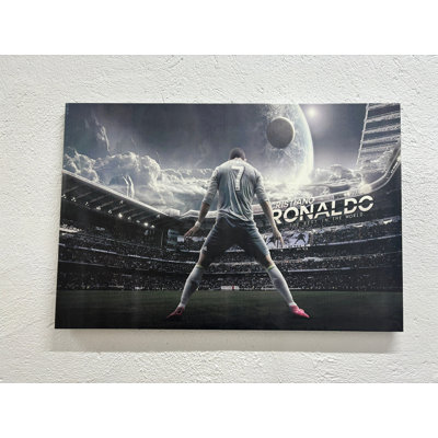 Art mural sur toile Cristiano Ronaldo: Football Sports Decor, 1P GoldFramed